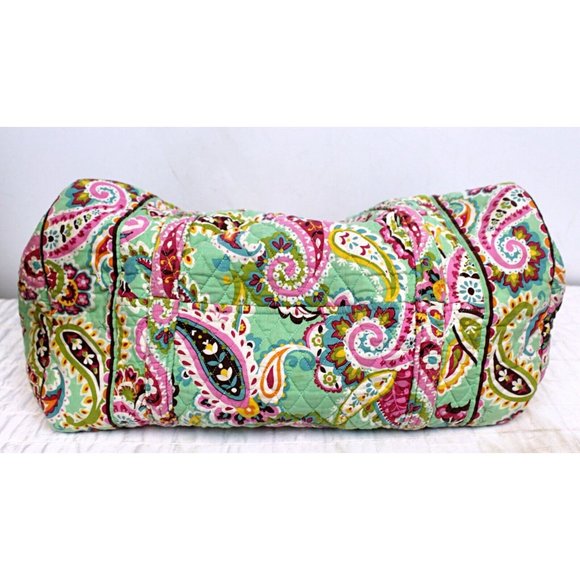 Vera Bradley Duffle Bag Green Paisley Tutti Frutti Spring 2013 Floral Overnight - Picture 6 of 12